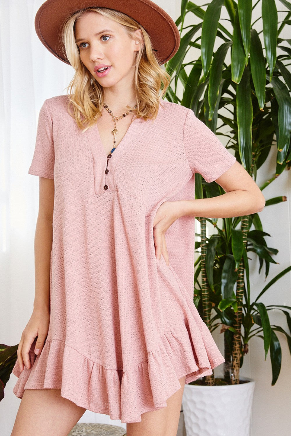 Ruffle Hem Tunic Dress