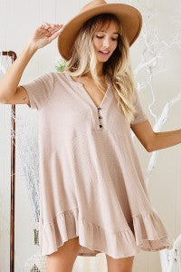 Ruffle Hem Tunic Dress