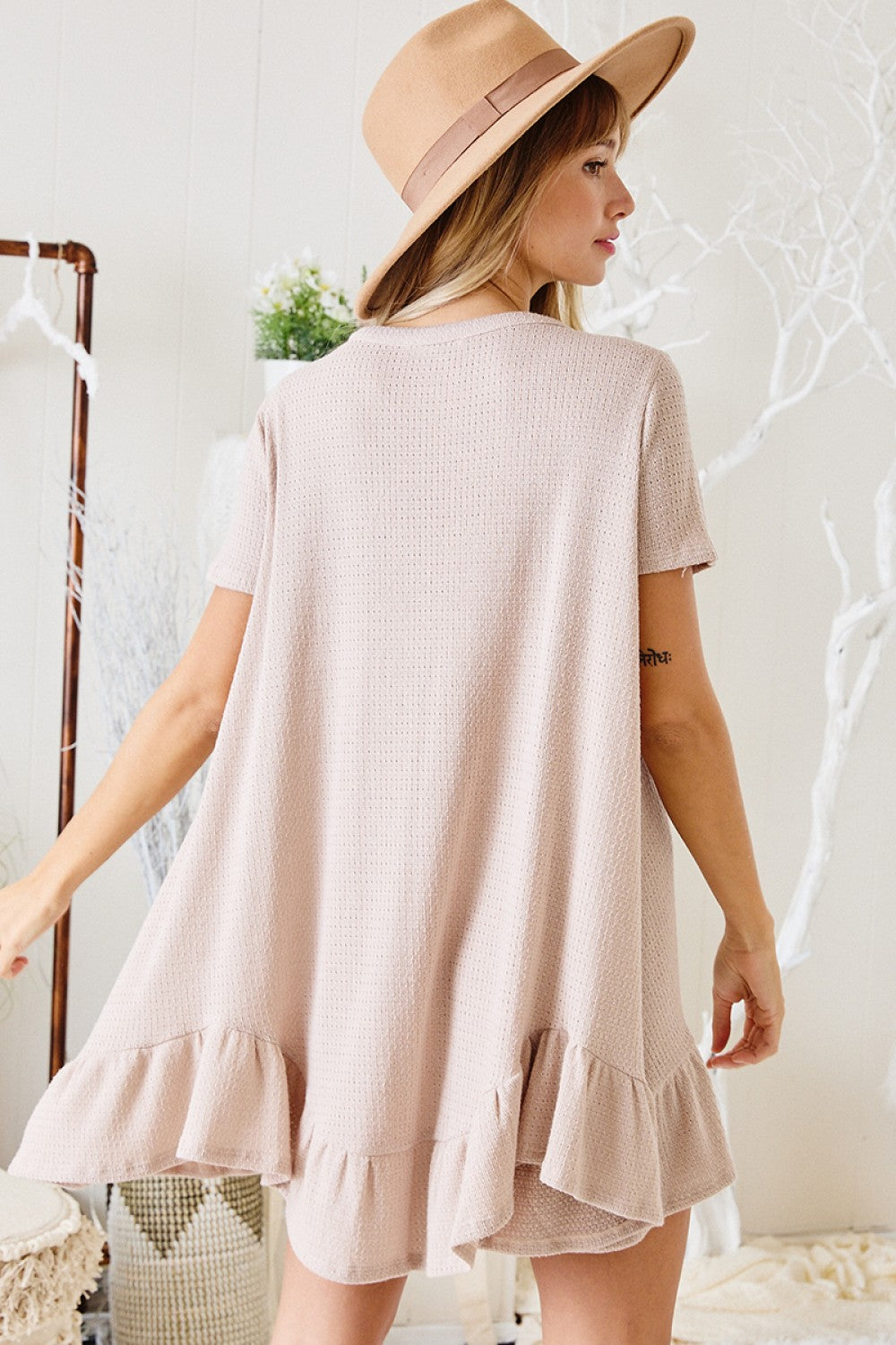 Ruffle Hem Tunic Dress