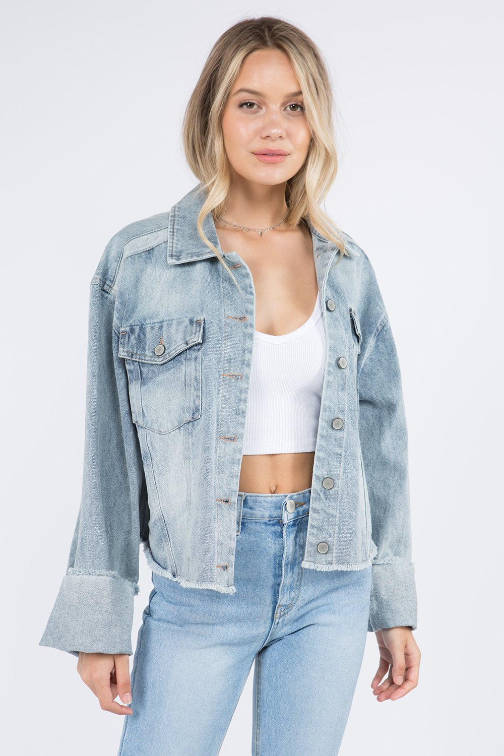 Blushia Full Sleeve Solid Women Denim Jacket - Buy Blushia Full Sleeve  Solid Women Denim Jacket Online at Best Prices in India