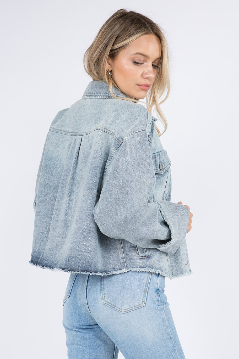 Wide Sleeve Denim Jacket – Whispering Poppy Boutique